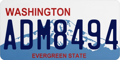 WA license plate ADM8494