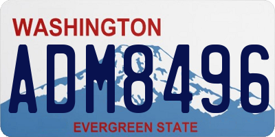 WA license plate ADM8496