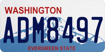 WA license plate ADM8497