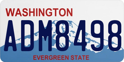 WA license plate ADM8498
