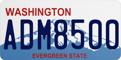 WA license plate ADM8500