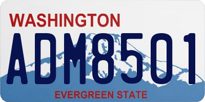 WA license plate ADM8501
