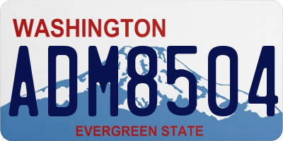 WA license plate ADM8504