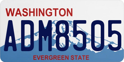 WA license plate ADM8505