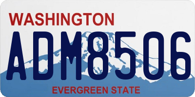 WA license plate ADM8506