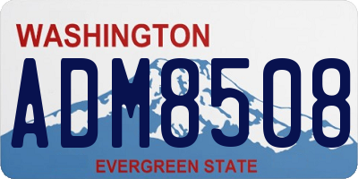 WA license plate ADM8508