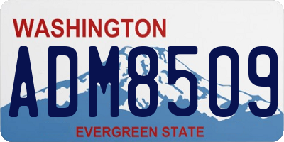 WA license plate ADM8509
