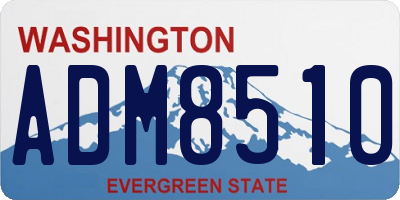 WA license plate ADM8510