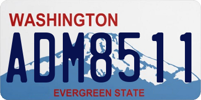 WA license plate ADM8511