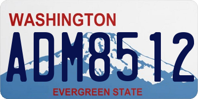 WA license plate ADM8512