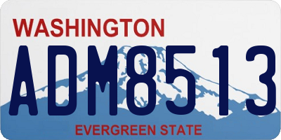 WA license plate ADM8513