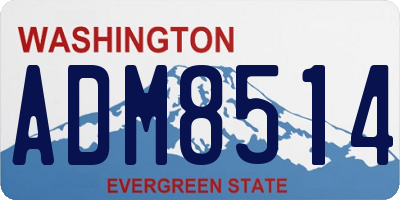 WA license plate ADM8514