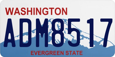 WA license plate ADM8517