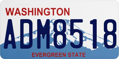 WA license plate ADM8518