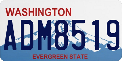 WA license plate ADM8519