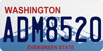 WA license plate ADM8520