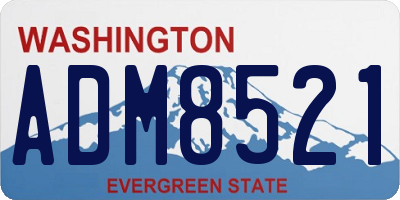 WA license plate ADM8521