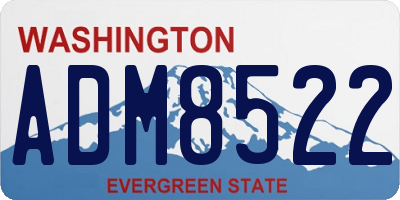 WA license plate ADM8522