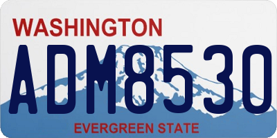 WA license plate ADM8530