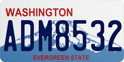 WA license plate ADM8532