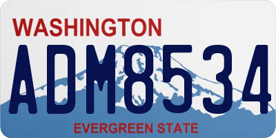 WA license plate ADM8534
