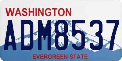 WA license plate ADM8537