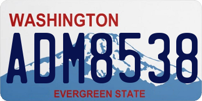 WA license plate ADM8538