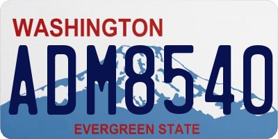 WA license plate ADM8540