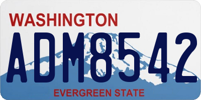 WA license plate ADM8542