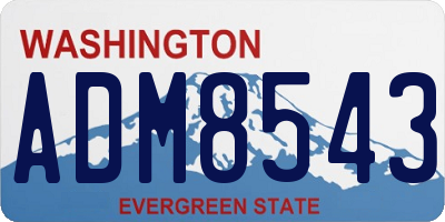 WA license plate ADM8543