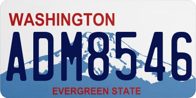 WA license plate ADM8546