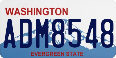 WA license plate ADM8548