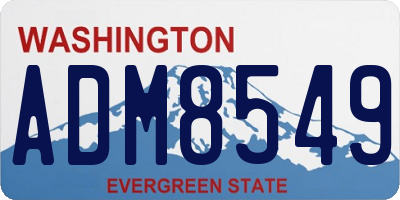 WA license plate ADM8549
