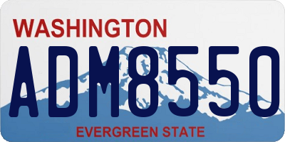 WA license plate ADM8550