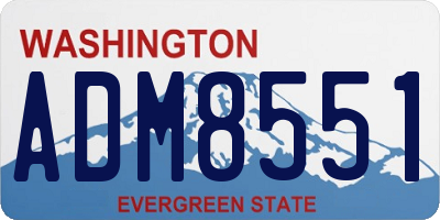 WA license plate ADM8551