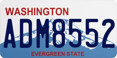 WA license plate ADM8552