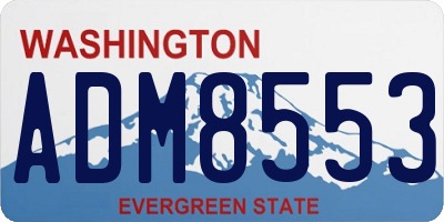 WA license plate ADM8553