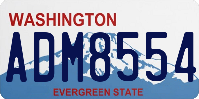 WA license plate ADM8554