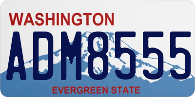 WA license plate ADM8555