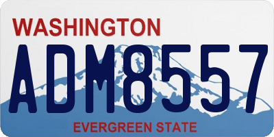 WA license plate ADM8557