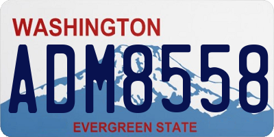 WA license plate ADM8558