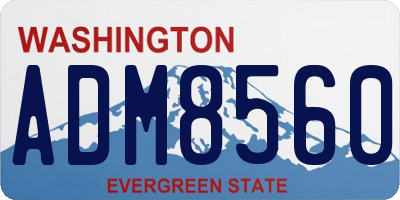 WA license plate ADM8560