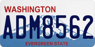 WA license plate ADM8562