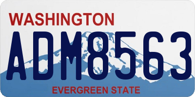 WA license plate ADM8563