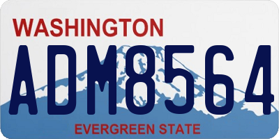 WA license plate ADM8564