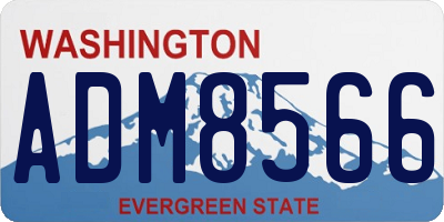 WA license plate ADM8566
