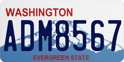 WA license plate ADM8567