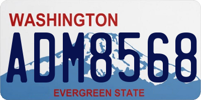 WA license plate ADM8568