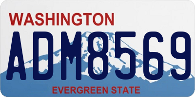 WA license plate ADM8569