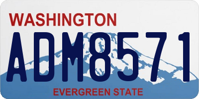 WA license plate ADM8571